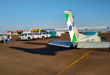 Avião da Polícia Militar e equipes da Secretaria de Saúde distribuem medicamentos no Paraná