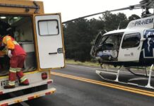 Vítima de acidente de trânsito é resgatada por equipes do SAMU e da concessionária CCR na PR-272