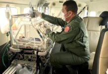 Bebê é levada em avião do Corpo de Bombeiros de Rondônia para realizar cirurgia cardíaca em Porto Alegre, RS