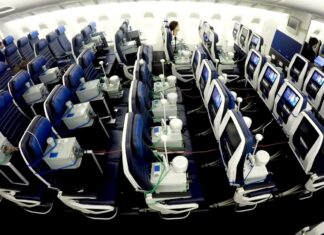 Estudo aponta que risco de transmissão do COVID-19 em aviões é baixo quando passageiros usam máscaras