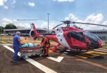 No primeiro dia de serviço do novo helicóptero Resgate 04, equipe realiza duas remoções aeromédicas no DF