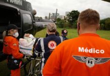 Idoso com infarto agudo do miocárdio é transferido de helicóptero de Chapecó para Xanxerê, SC