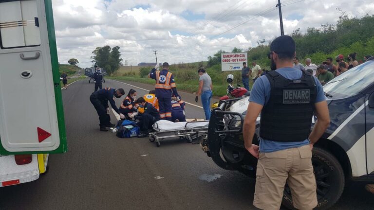 Policiais Civis apoiam equipes de resgate durante atendimento de vítima de atropelamento na BR-376