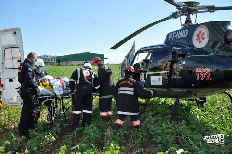 Acidente de trânsito na BR-376 mobiliza equipes de resgate e helicóptero do SAMU