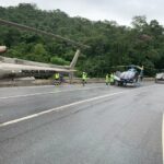 Ônibus com 54 passageiros sofre acidente na BR-376 e mobiliza equipes de resgate e quatro helicópteros no Paraná