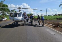 Grave acidente na PR-317 mobiliza helicóptero do SAMU e equipes de resgate do Corpo de Bombeiros