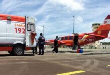 Bebê de 10 meses com problemas hepáticos é transportada de avião de Tubarão para Porto Alegre, RS