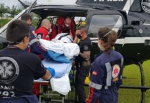 SAER e SARASUL transportam paciente com suspeita de AVC de Praia Grande para Criciúma, SC