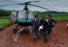 Homem ferido ao cair de cavalo é resgatado pelo Serviço de Operações Aéreas do SAMU, em Itambé, PR