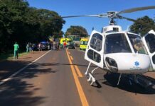 Equipe aeromédica do Saúde 02 realiza dois voos para resgatar vítimas de acidente na BR-277