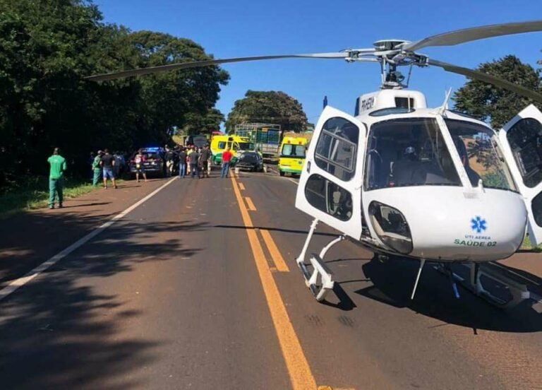 Equipe aeromédica do Saúde 02 realiza dois voos para resgatar vítimas de acidente na BR-277