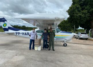 Aviões do CIOPAER são utilizados na distribuição de vacinas contra a COVID-19 no Mato Grosso