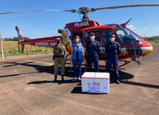 Governo de SC distribui 207 mil doses de vacinas contra a COVID-19, 7.210 foram transportadas no Arcanjo 01