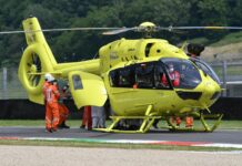 Piloto é transportado de helicóptero após grave acidente durante o Grande Prêmio da Itália de MotoGP