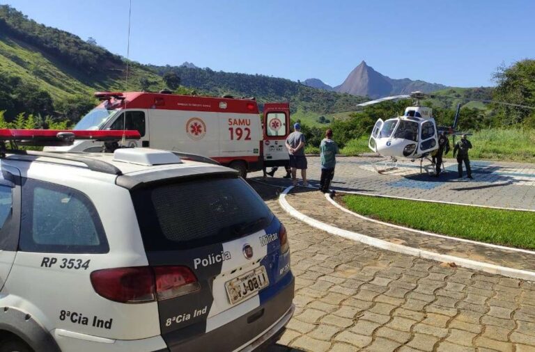 NOTAER e SAMU transportam vítima de infarto agudo do miocárdio de Itaguaçu para Vitória, ES