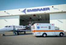 Embraer converterá jato Phenom 300 para transporte aeromédico