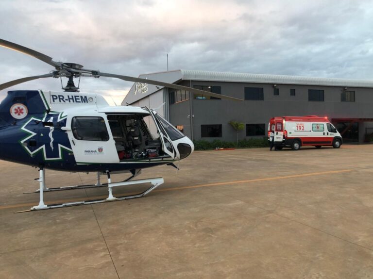 Equipes do SAMU e bombeiros resgatam vítima de choque elétrico em Campo Bonito, PR