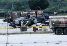 Helicóptero aeromédico do Exército da Coreia do Sul sofre acidente e deixa cinco feridos