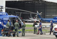 Paciente é transportado de helicóptero da Ilha do Bom Jesus dos Passos para Salvador, BA
