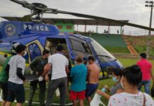 Moradores do Vale do Juruá com problemas de saúde são transportados de helicóptero