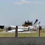 Avião que transportava paciente sai da pista durante decolagem no aeroporto de Goiânia