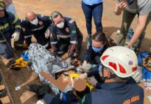 Equipes do SAMU e bombeiros salvam garoto atropelado por micro-ônibus em Guaporema, PR