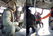 Pilotos e operadores aerotáticos da PM participam de Exercício Técnico de Içamento na Água em Santos, SP
