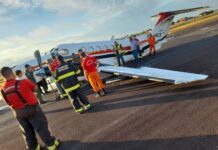 Ambulância aérea faz pouso de emergência no aeroporto de Boa Vista, RR