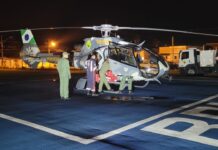 Equipe da Base Litoral realiza transporte aeromédico noturno no Natal