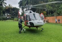 Bombeiros e Águia 18 resgatam surfista ferido na praia do Félix, em Ubatuba