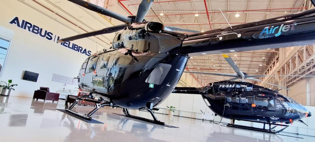 h145airjetaeromedicoAir Jet Taxi Aéreo recebe dois helicópteros H145 de cinco pás para operações aeromédicas. Foto: Helibras.