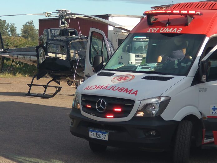 Aeromédico é acionado para resgate de motociclista na BR-101, em Santa Rosa do Sul