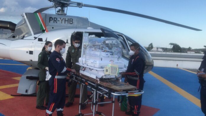 Neonato com doença respiratória grave é transportado por aeronave da CIOPAER do Ceará