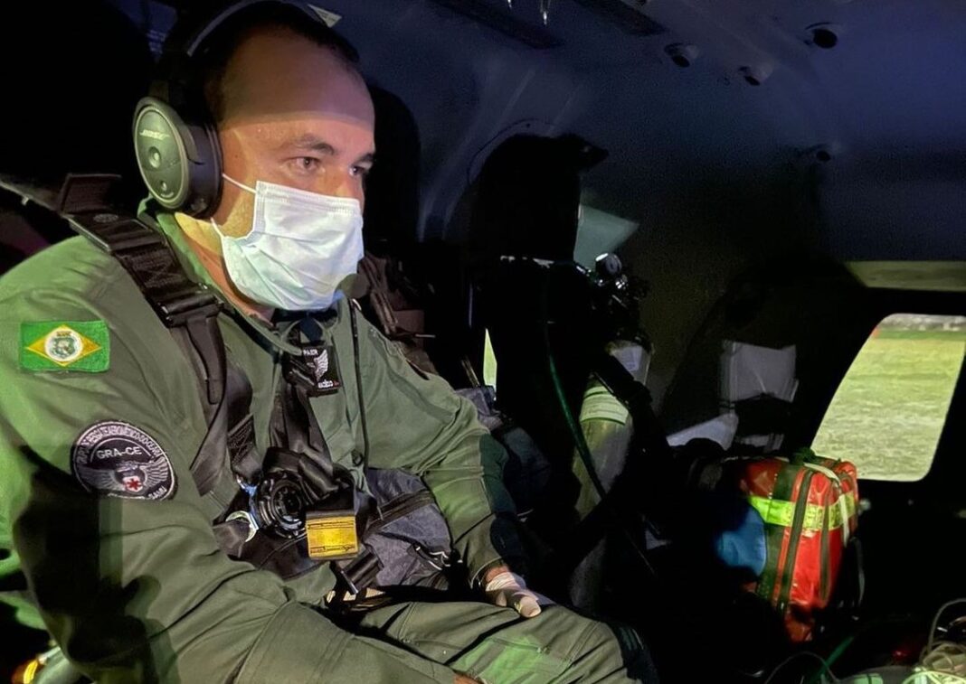 CIOPAER transporta vítima de choque elétrico de Juazeiro do Norte para Fortaleza, CE