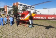 Bombeiros e SAMU resgatam vítima de afogamento na praia de Ilhéus, em Governador Celso Ramos