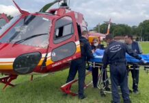 Equipe aeromédica do Arcanjo 01 transfunde sangue em gestante com quadro de choque hipovolêmico