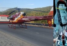 Equipe aeromédica do Arcanjo 01 transfunde sangue em homem de 60 anos durante atendimento