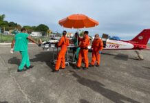 Serviço aeromédico transporta paciente de Minas Gerais para João Pessoa, Paraíba