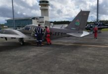 Operação integrada viabiliza transporte aeromédico de paciente de Navegantes para Araranguá, SC