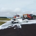 Durante voo de teste, trem de pouso falha e avião do Corpo de Bombeiros faz pouso forçado em Lages, SC