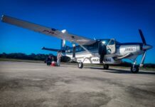 Grupo de Operações Aéreas da Polícia Penal transporta equipe para captação de órgãos em Concórdia, SC