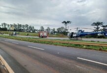 SAMU emprega dois helicópteros aeromédicos em grave acidente na BR-376, em Mandaguari