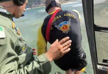 Avó e neta de 9 anos são resgatadas por helicóptero no litoral do Paraná