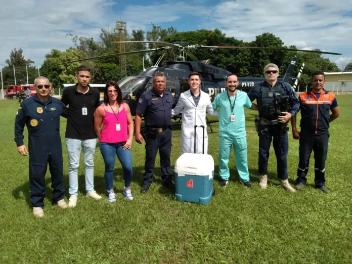Captação inédita de pulmão, fígado e rins em São Pedro mobiliza helicóptero da PRF