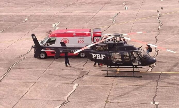 PRF e SAMU realizam transporte aerom&eacute;dico de paciente entre Pelotas e Caxias do Sul, RS