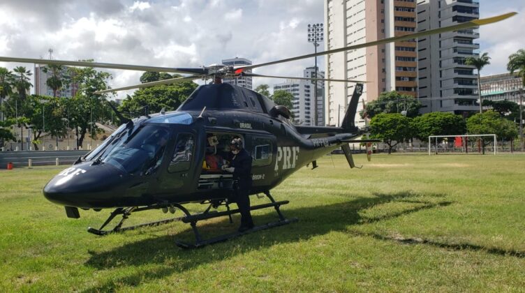 PRF e SAMU realizam resgate aeromédico de duas vítimas, uma em Mata Norte e outra no Grande Recife