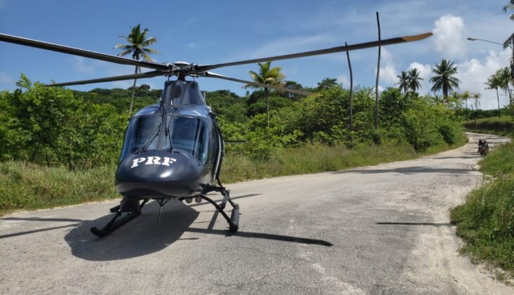 PRF e SAMU realizam resgate aeromédico de duas vítimas, uma em Mata Norte e outra no Grande Recife