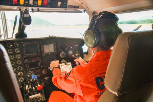 Corpo de Bombeiros de Santa Catarina tem primeira mulher piloto de avião. Foto: soldado Eduardo de Souza.