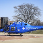 O novo helicóptero no Mercy Health St. Vincent Medical Center em Toledo