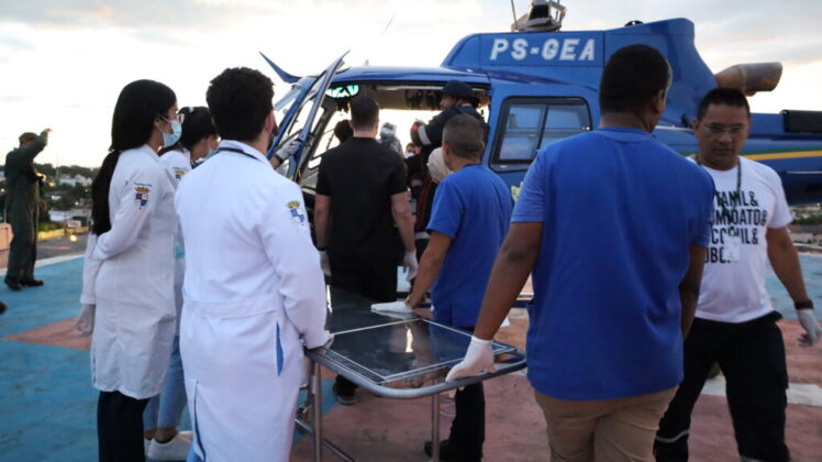 Resgate foi conduzido pelo Serviço de Atendimento Móvel de Urgência e Emergência (Samu) e Centro Integrado de Operações Aéreas (Ciopaer). Foto: Odair Leal/Sesacre